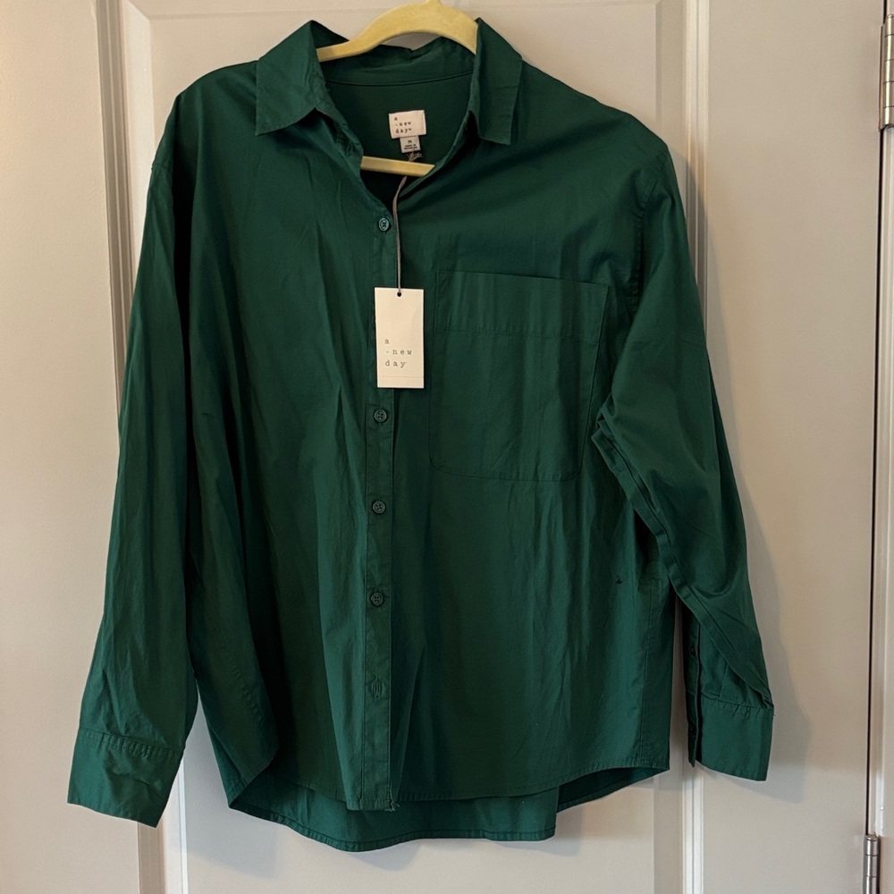 A new Day Deep Green Long Sleeve Shirt